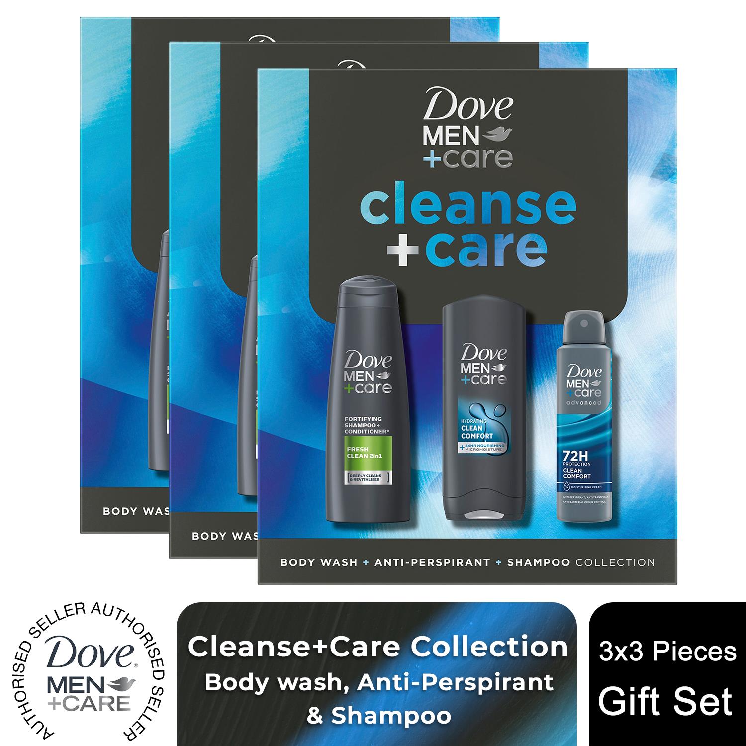 Dove Men+Care Geschenkset Cleanse+Care Trio - Bodywash, Deo, Shampoo - Bild 26 von 43