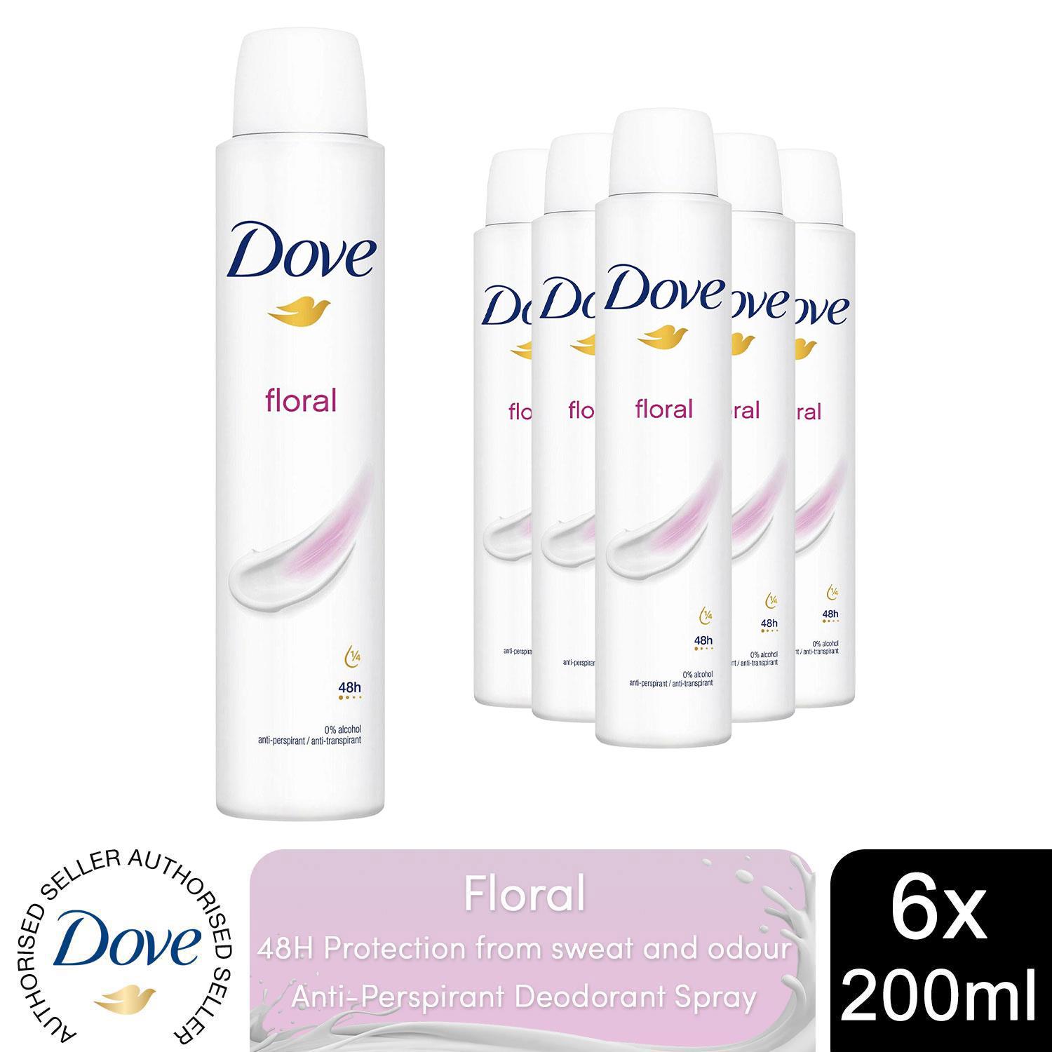 Dove Anti-Perspirant with 48H Sweat Protection Deodorant Spray 200ml, 6 Pack - Picture 23 of 56