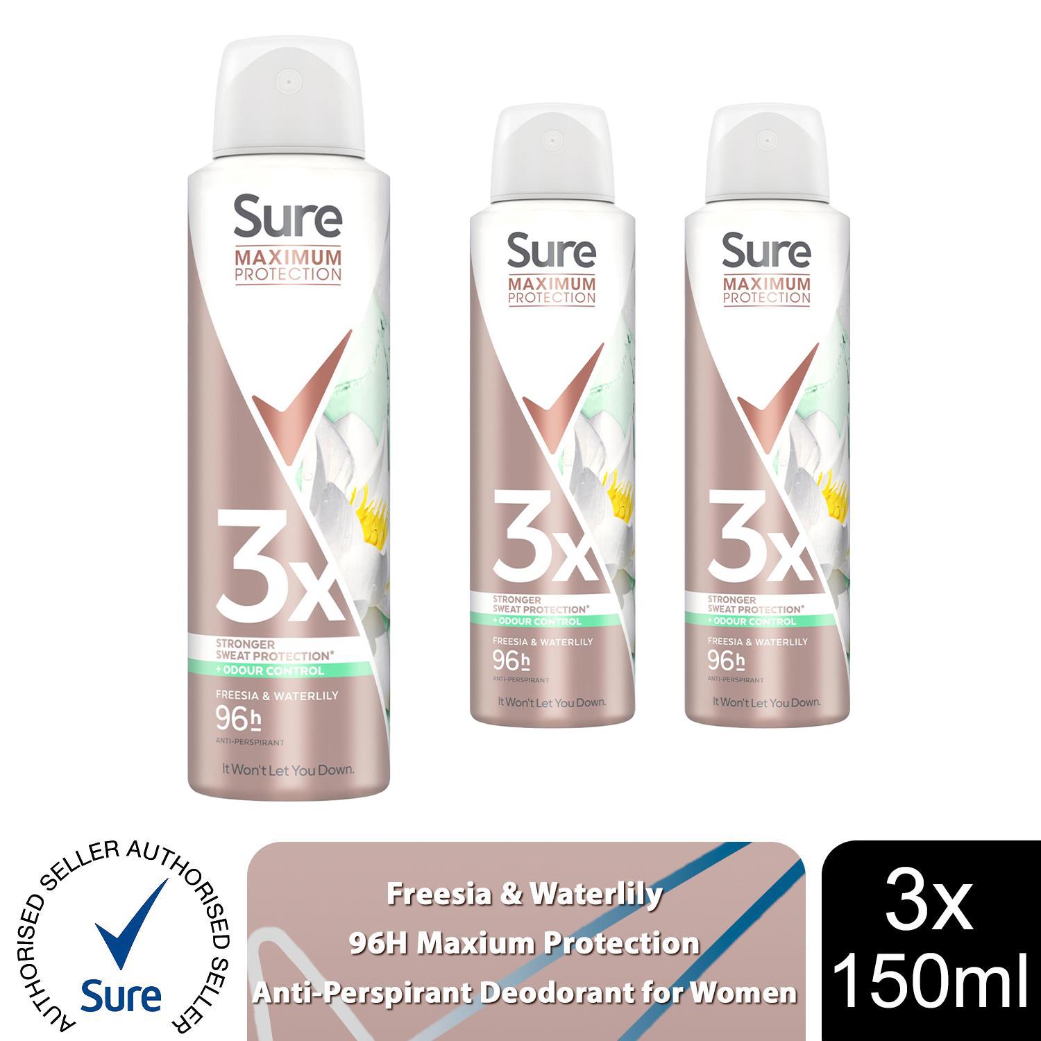 Sure Women Anti-Perspirant 96H Maximum Protection Deo 150ml, Select Scent & Pack - Picture 24 of 200