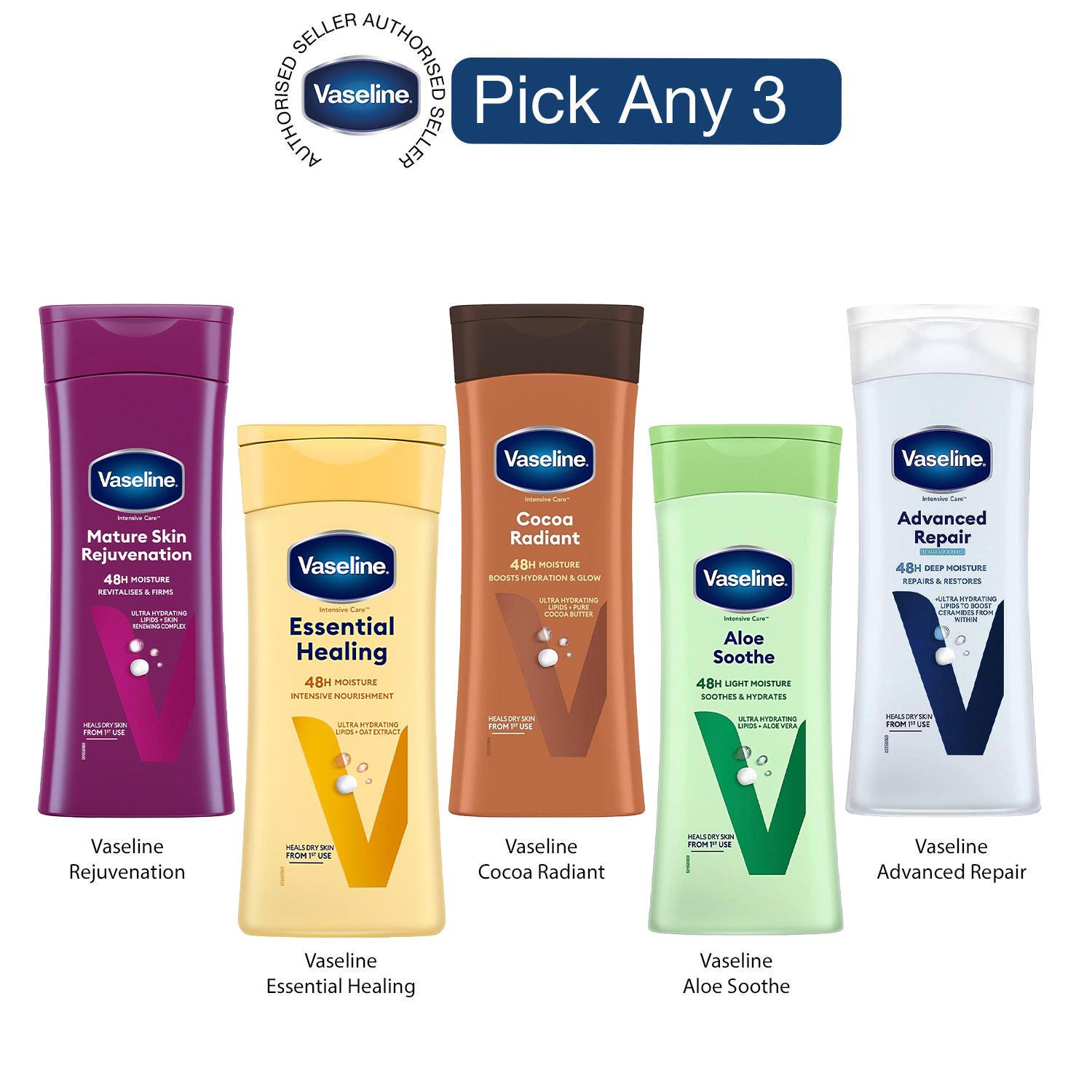 3x Multi Choice Vaseline Intensive Care Body Lotion Non-Greasy, 400ml Pick&Mix - Picture 12 of 21