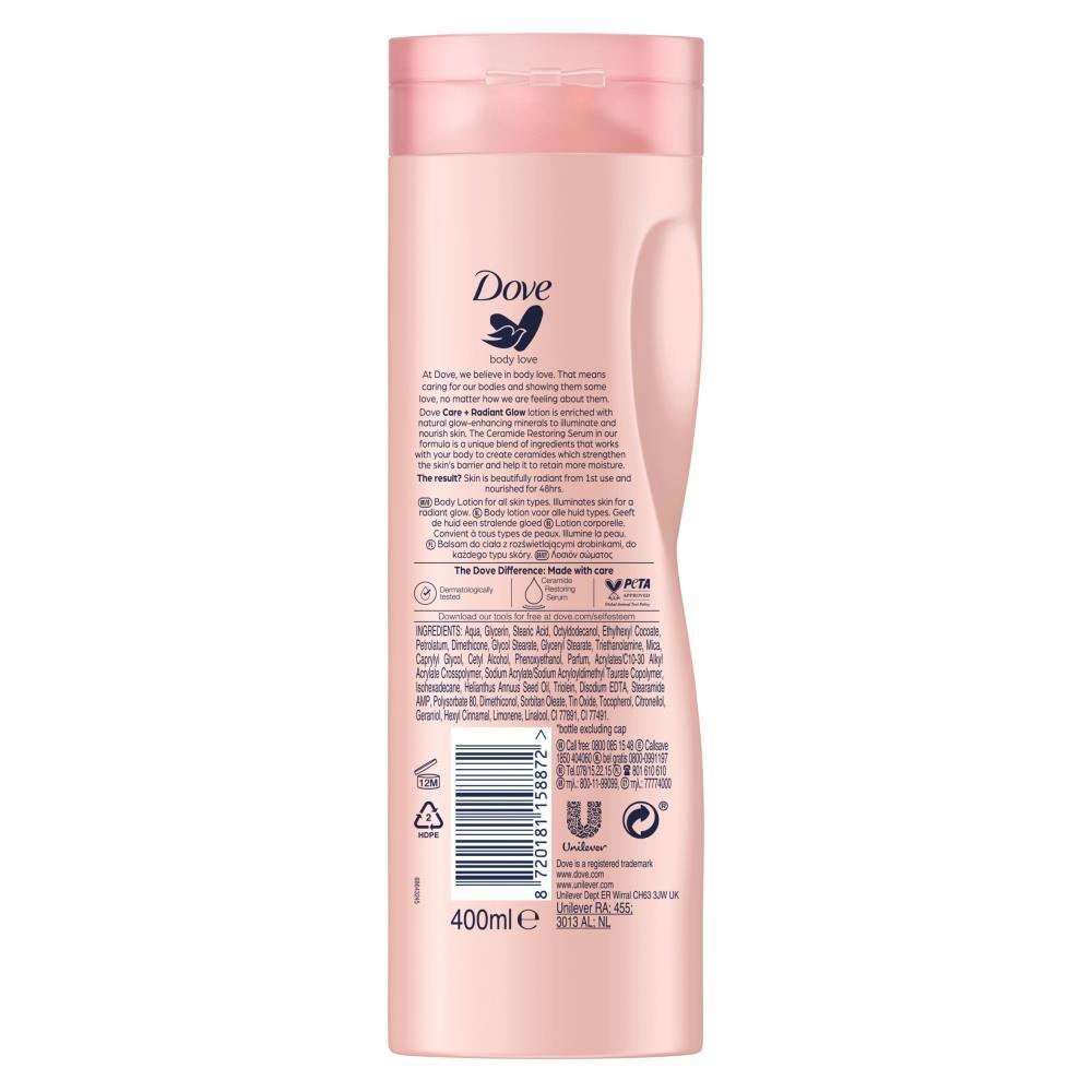 Dove Body Lotion Body Love Care+Radiant Glow for All Skin Types 400ml, 3 or 6 Pk - Picture 23 of 25