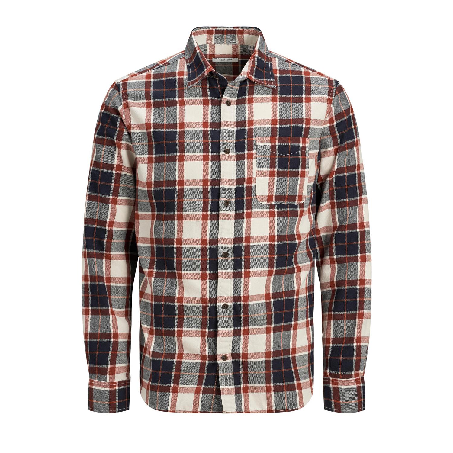 Jack & Jones Mens Casual Checked Shirt, Single Pocket, Button Cuff - Picture 18 of 30
