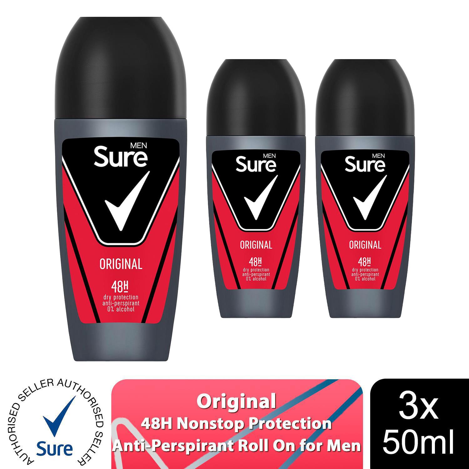 Sure Men Anti-Perspirant 48H Protection Roll On Deo Original or Sensitive, 50ml - Picture 21 of 118
