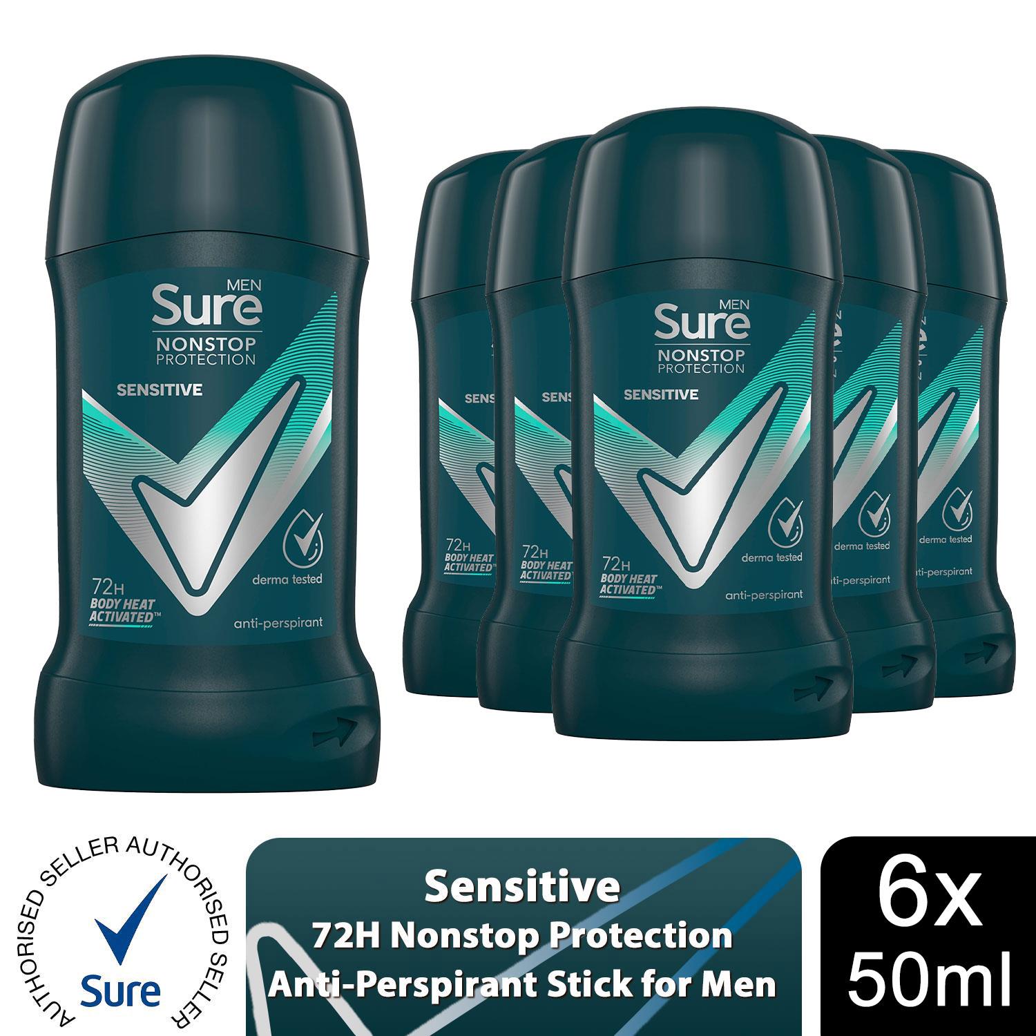Sure Men AntiPerspirant Deodorant Stick Sensitive 72H Nonstop Protection, 50ml - Picture 34 of 98