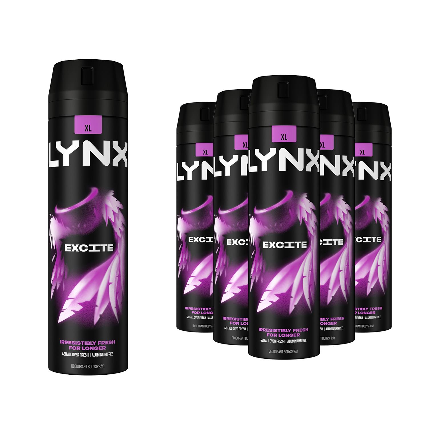 Lynx XL 48-Hour High Definition Fragrance Body Spray Deodorant, 6
