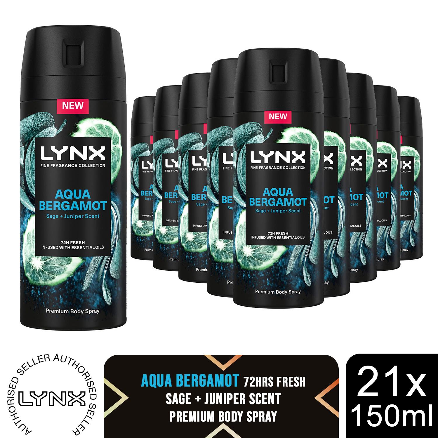 Lynx Fine Fragrance Collection 72H Fresh Premium Deodorant Body Spray, 21x 150ml - Picture 13 of 67