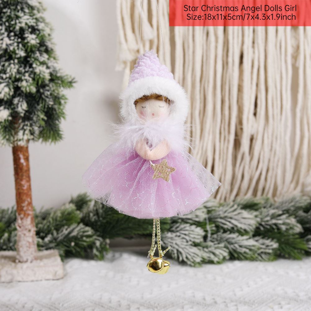 Merry Christmas 2024 Purple Angel Girl Doll Tree Pendant Decoration Noel Natal - Picture 35 of 48