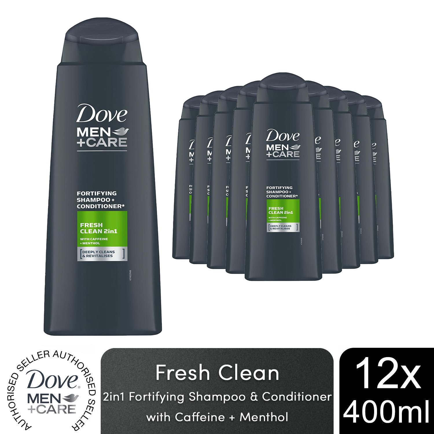 Dove Men+Care 2 in 1 Shampoo & Conditioner, Fresh Clean, 3x, 6x, or 12x 400ml - Picture 30 of 39