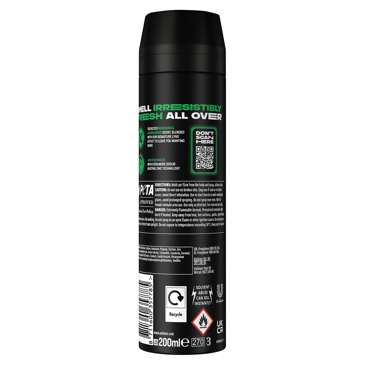 Lynx XL 48-Hour High Definition Fragrance Body Spray Deodorant, 6
