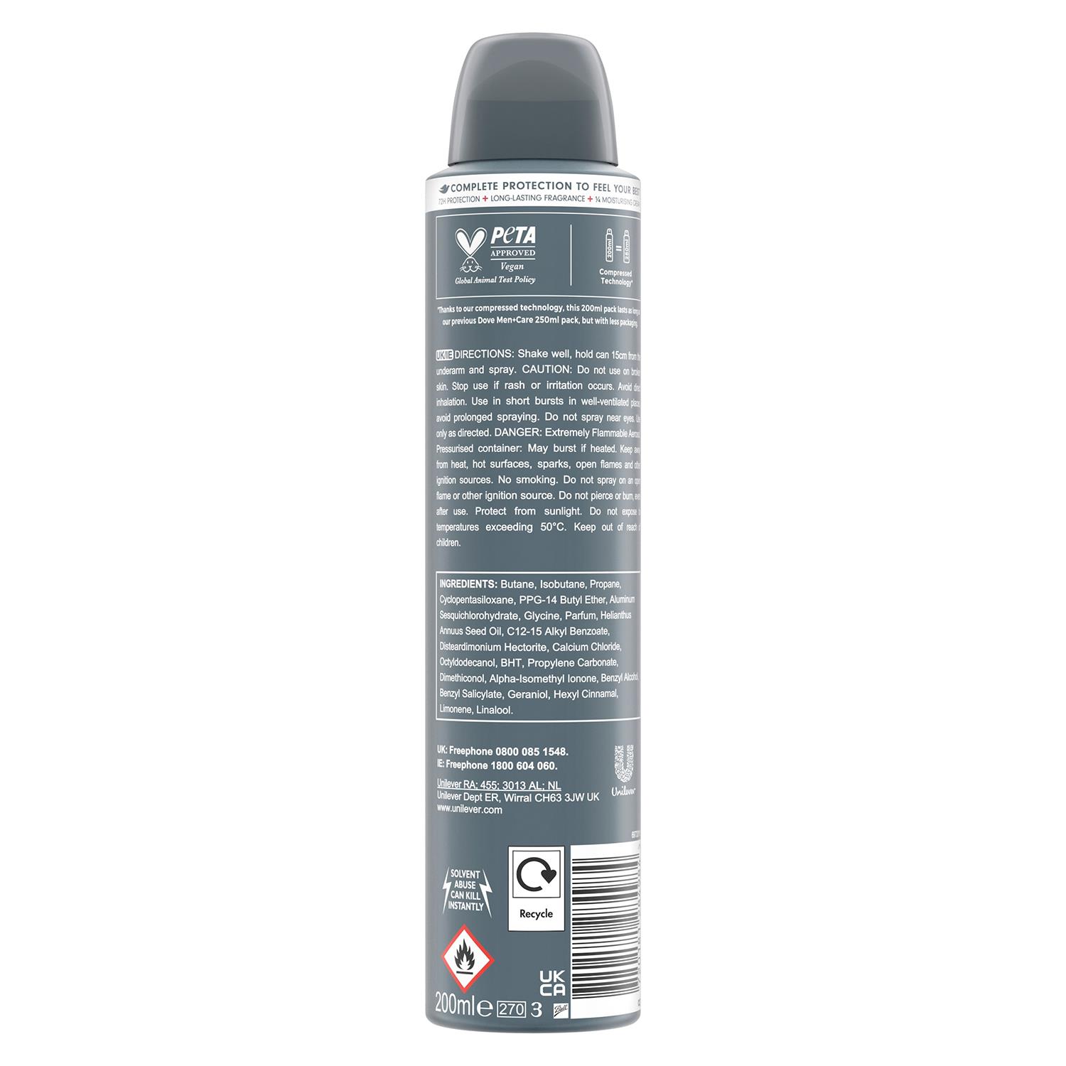 Dove Anti-Perspirant Men+Care Advanced 72H Protection Deodorant, 200ml - Picture 308 of 401