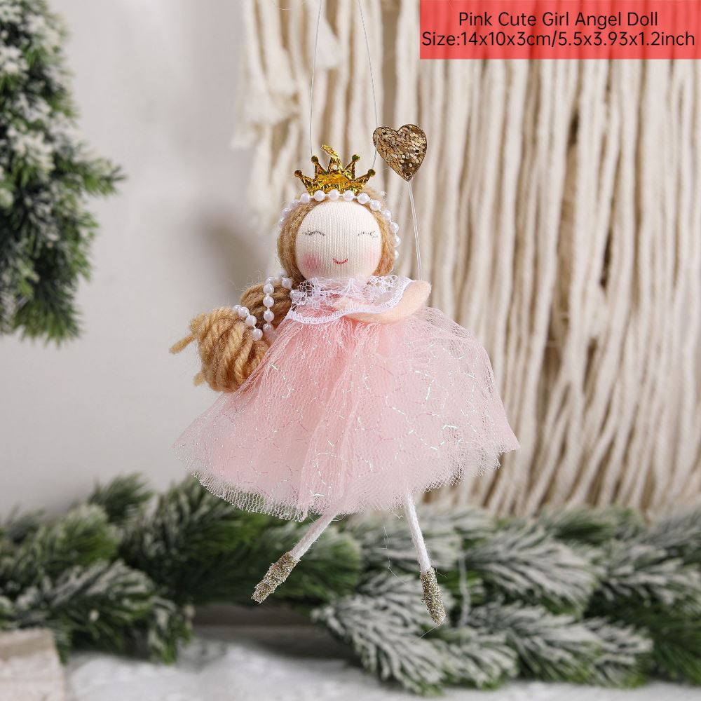 Merry Christmas 2024 Purple Angel Girl Doll Tree Pendant Decoration Noel Natal - Picture 40 of 48