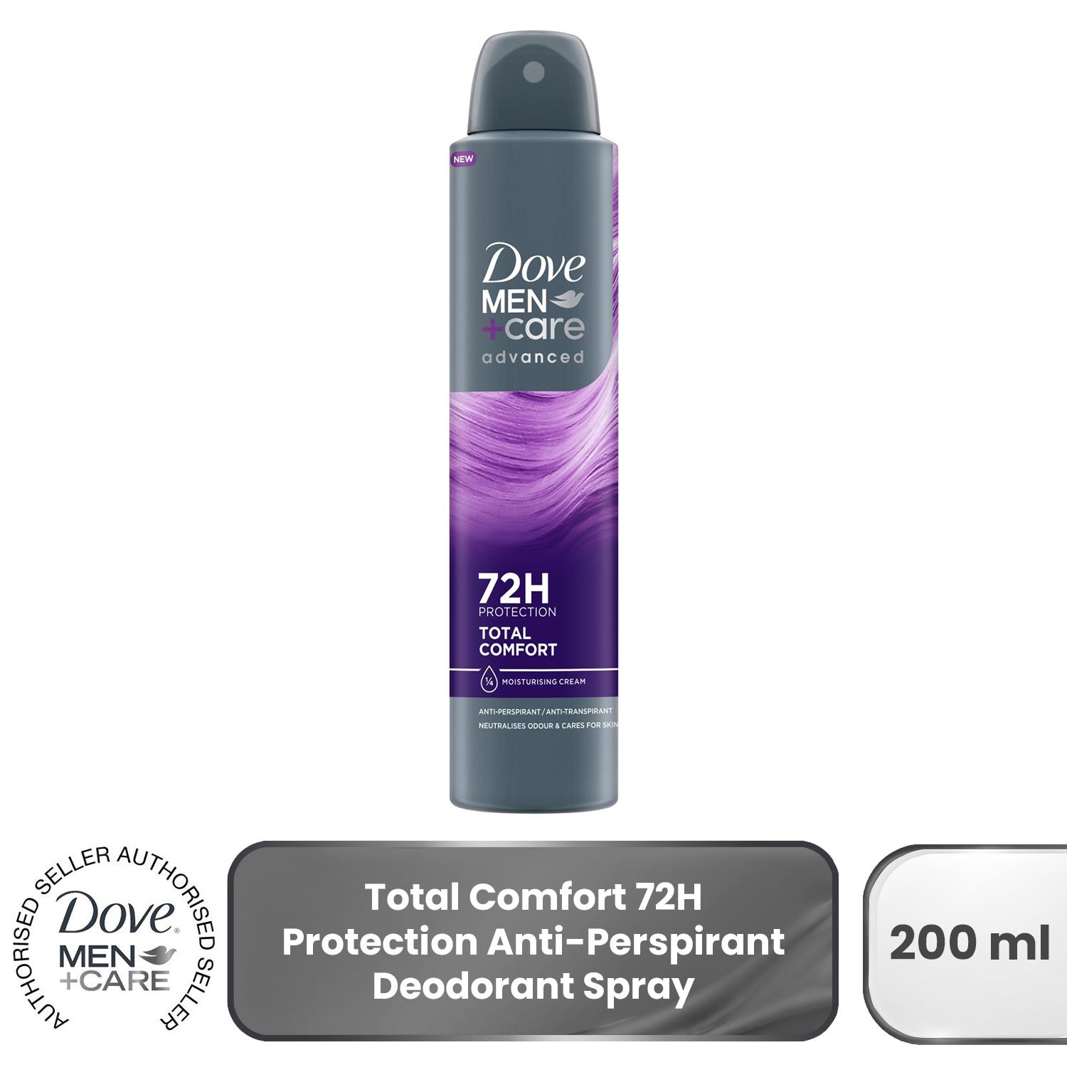 Dove Men+Care Antiperspirant Deodorant Total Comfort, 72H Protection 200ml - Image 2