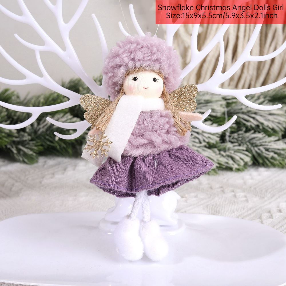 Merry Christmas 2024 Purple Angel Girl Doll Tree Pendant Decoration Noel Natal - Picture 31 of 48