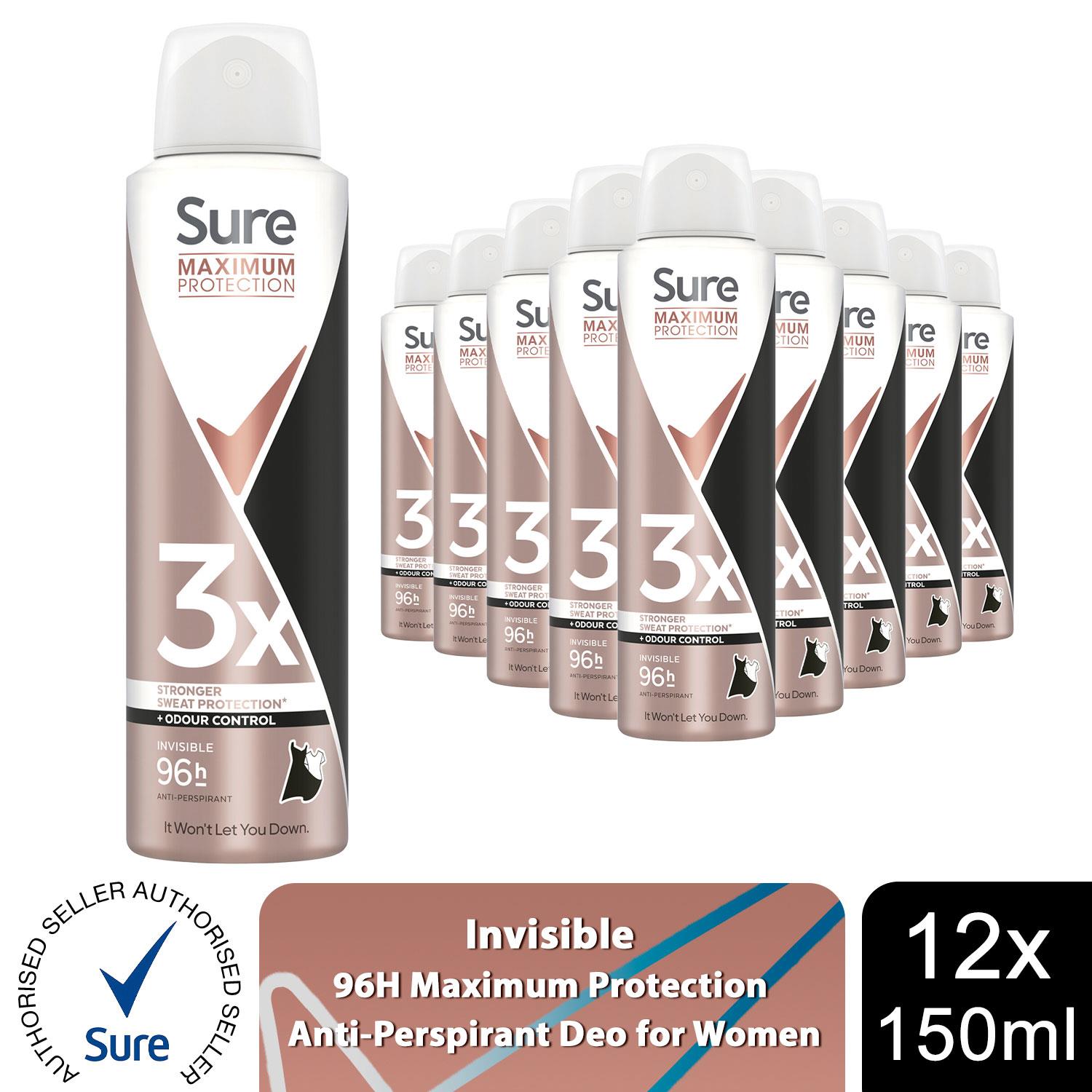 Sure Women Anti-Perspirant 96H Maximum Protection Deo 150ml, Select Scent & Pack - Picture 88 of 200