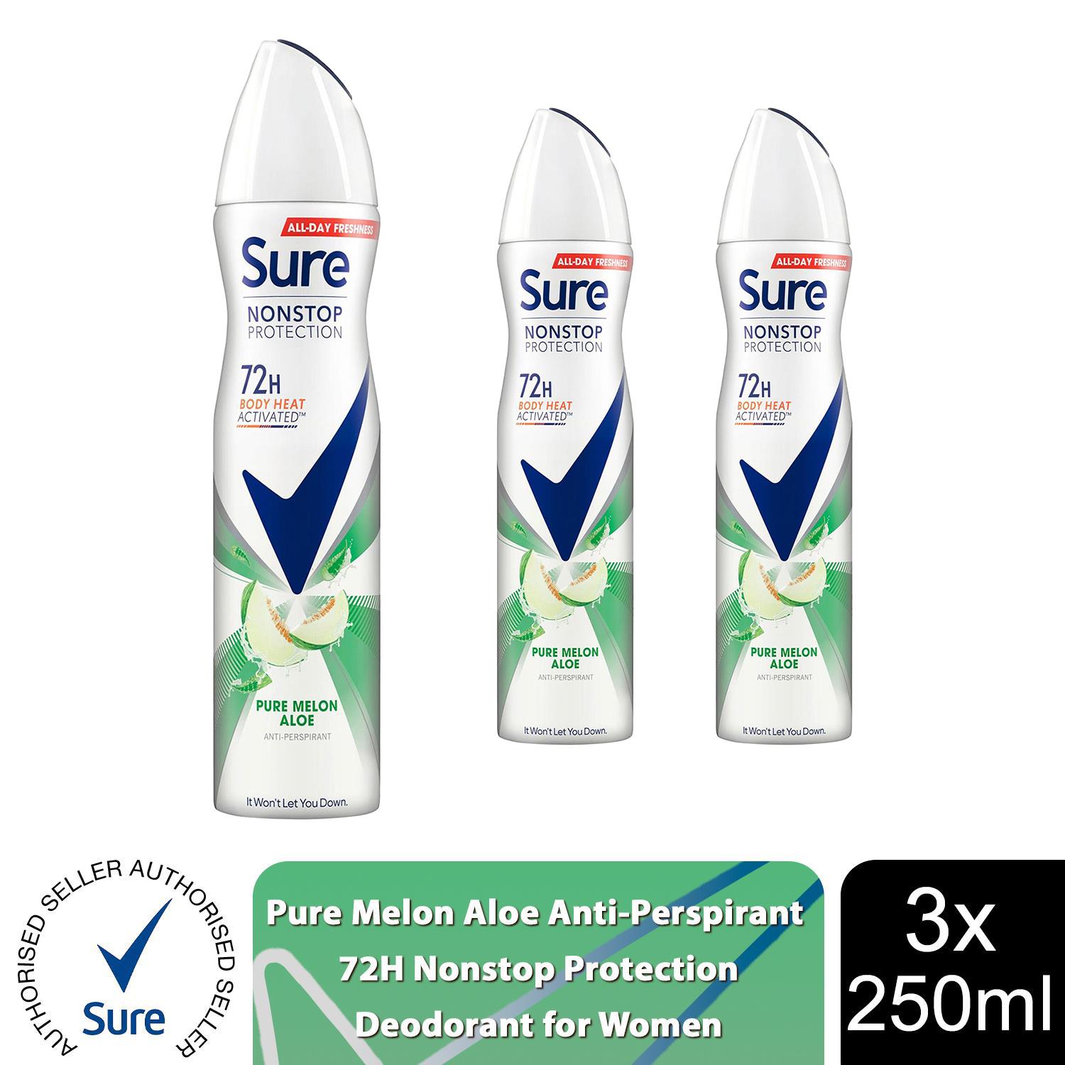 Sure Women Anti-perspirant 72H Nonstop Protection Deodorant, 250ml 3 Pack - Picture 67 of 91