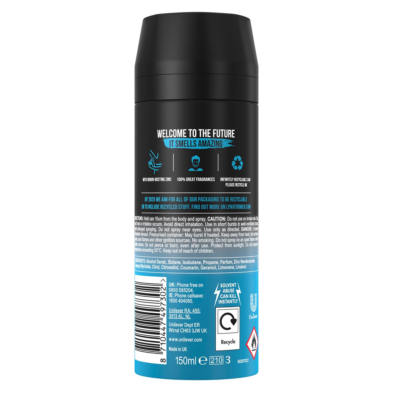 Lynx 48-Hour Odour Protection Body Spray Deodorant, 3 or 6 Pack, 150ml - Picture 168 of 185