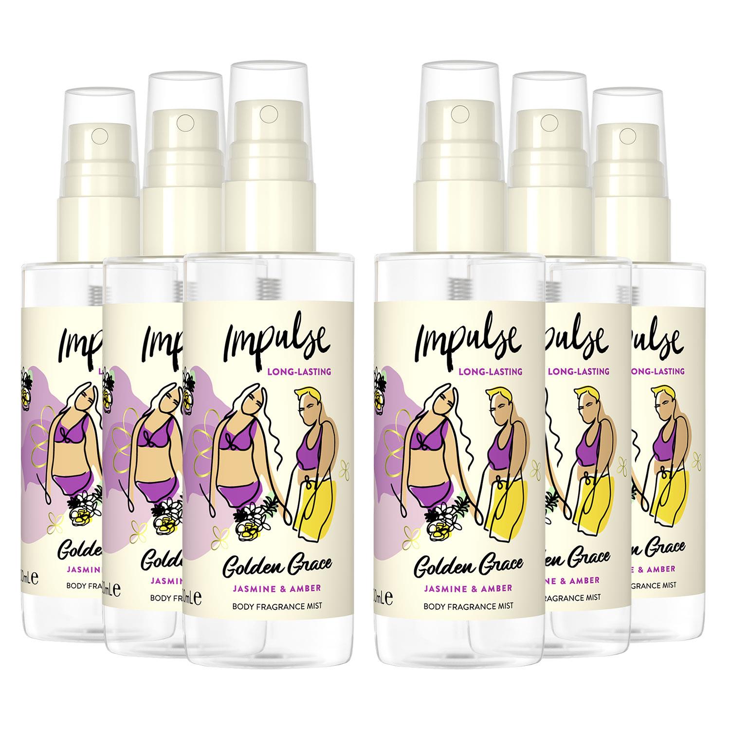 Impulse Body Mist with Long Lasting Fresh Fragrance Range for Women 6 Pack,100ml - Picture 28 of 61