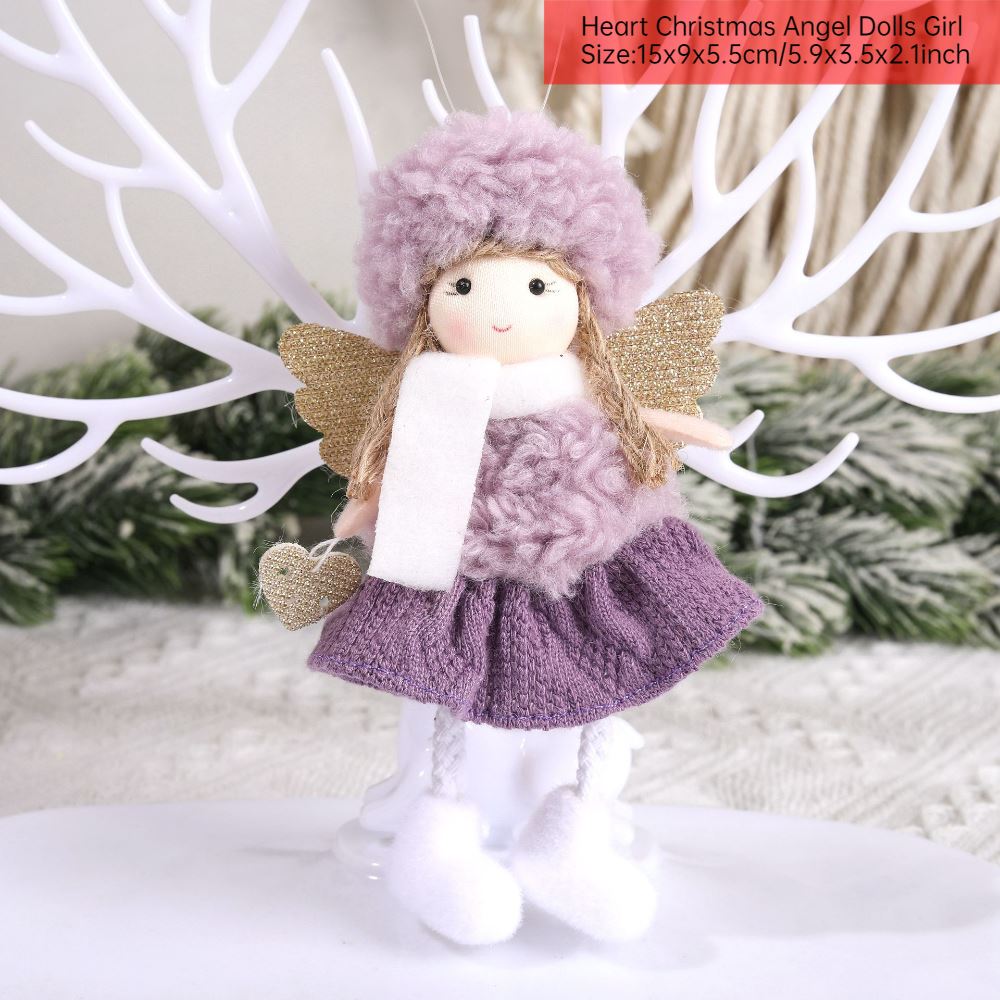 Merry Christmas 2024 Purple Angel Girl Doll Tree Pendant Decoration Noel Natal - Picture 30 of 48