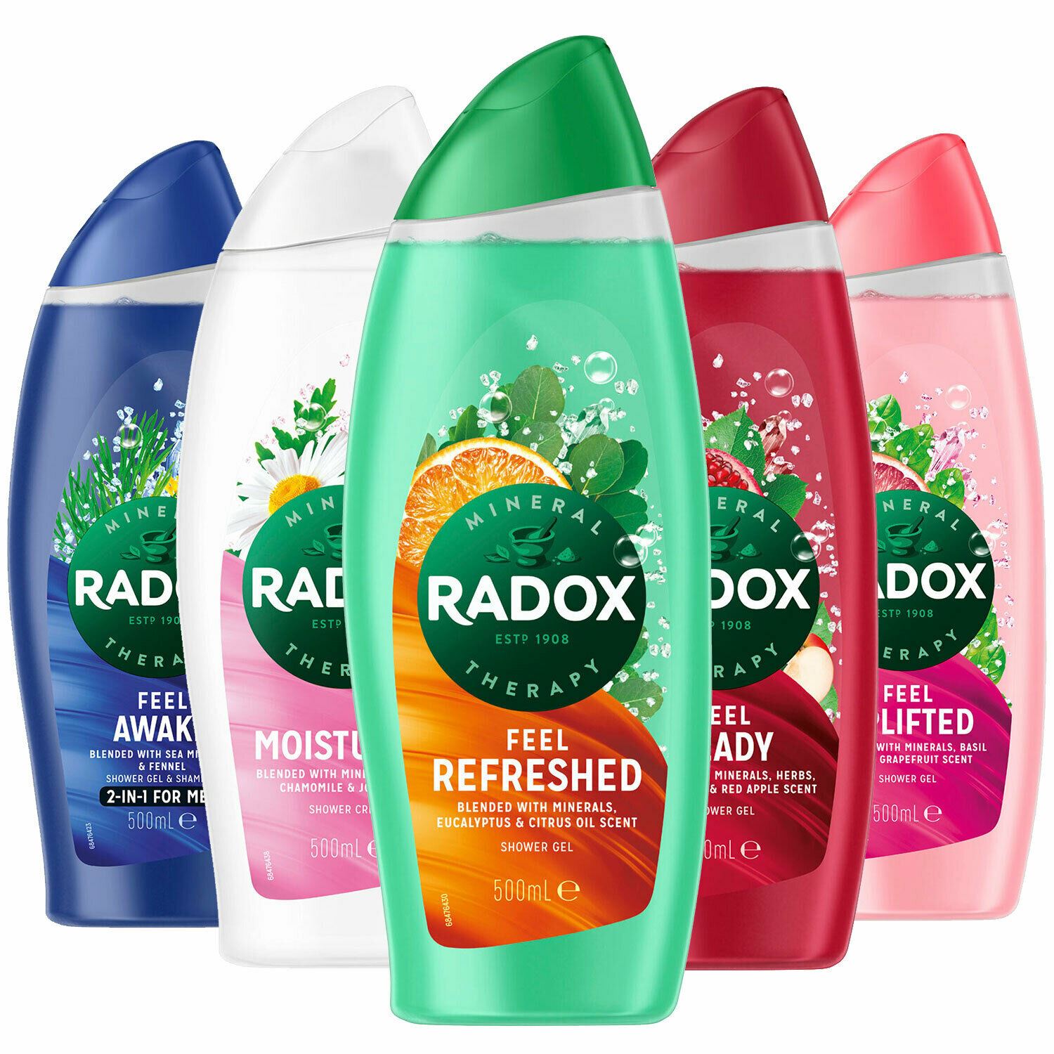 6pk of 500ml Radox Mineral Therapy Blended with Minerals Shower Gel eBay