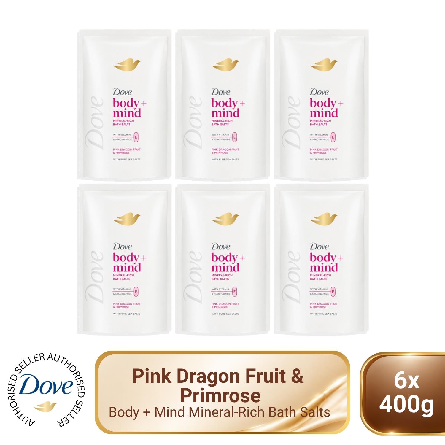 Dove Body + Mind Bath Salts 400g - Dragon Fruit & Primrose Mineral Rich Salts - Image 4