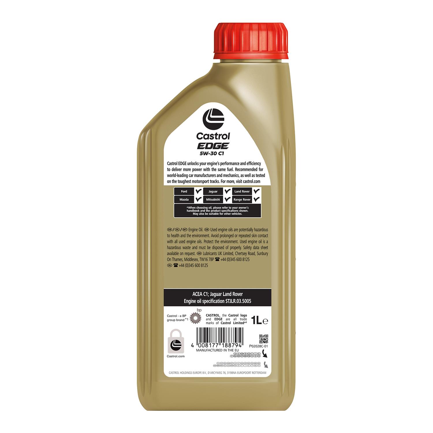 Castrol EDGE 5W-30 C1 Engine Oil Fully Synthetic with Hyspec Standard, 1 or 5 L - Picture 5 of 8