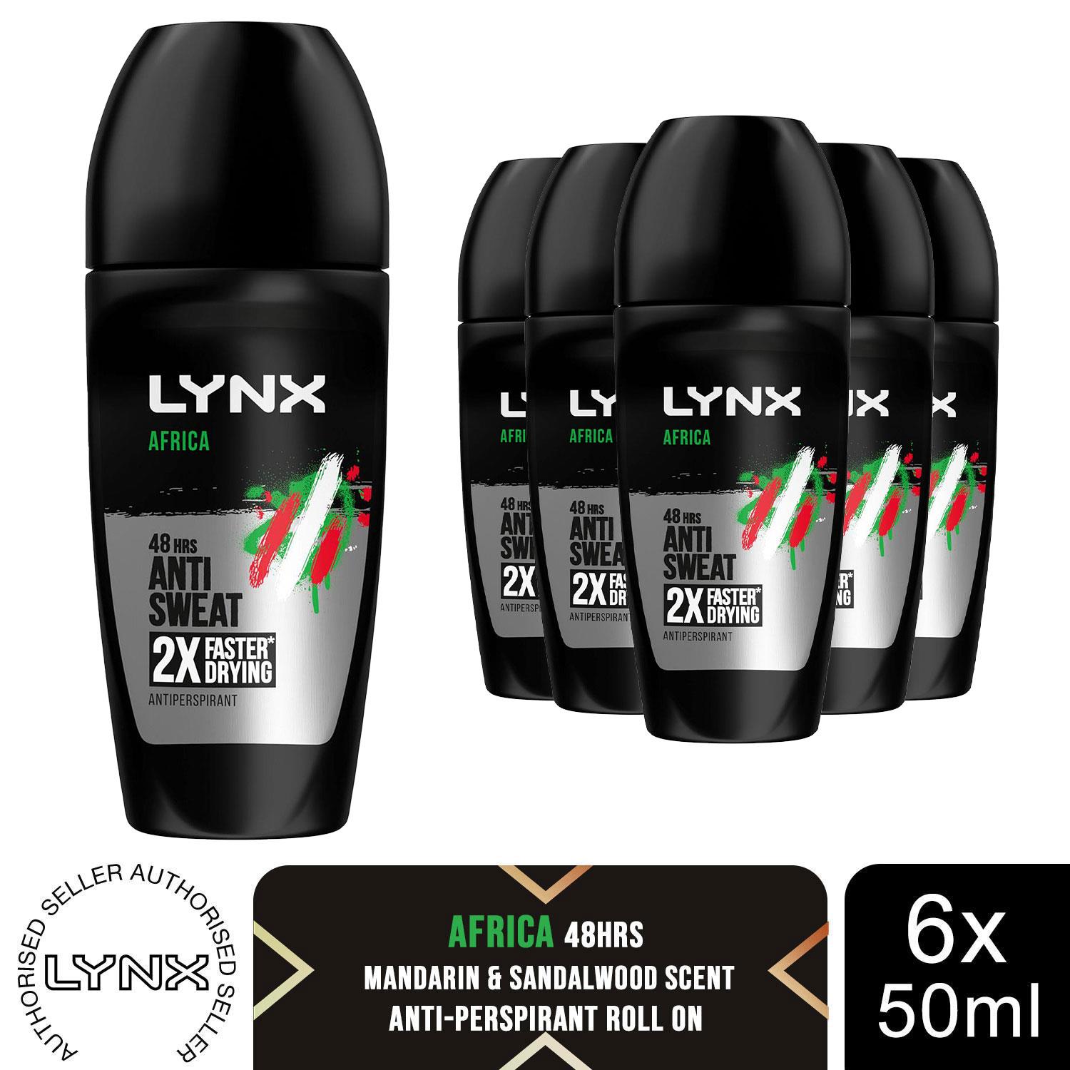 Lynx Africa, Epic Fresh or Sunset Fresh Anti-Perspirant Roll On 50ml, 6 Pack - Picture 13 of 35
