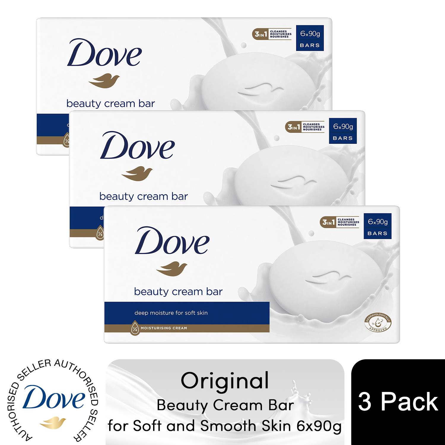 Dove Original Beauty Cream Bar Deep Moisture for Soft and Smooth Skin, 6 x 90g - Picture 18 of 35