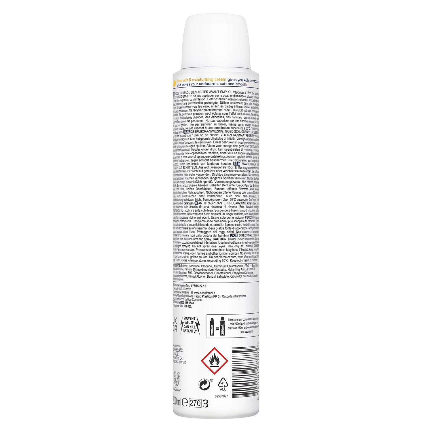 Dove Anti-Perspirant with 48H Sweat Protection Deodorant Spray 200ml, 6 Pack - Picture 54 of 56