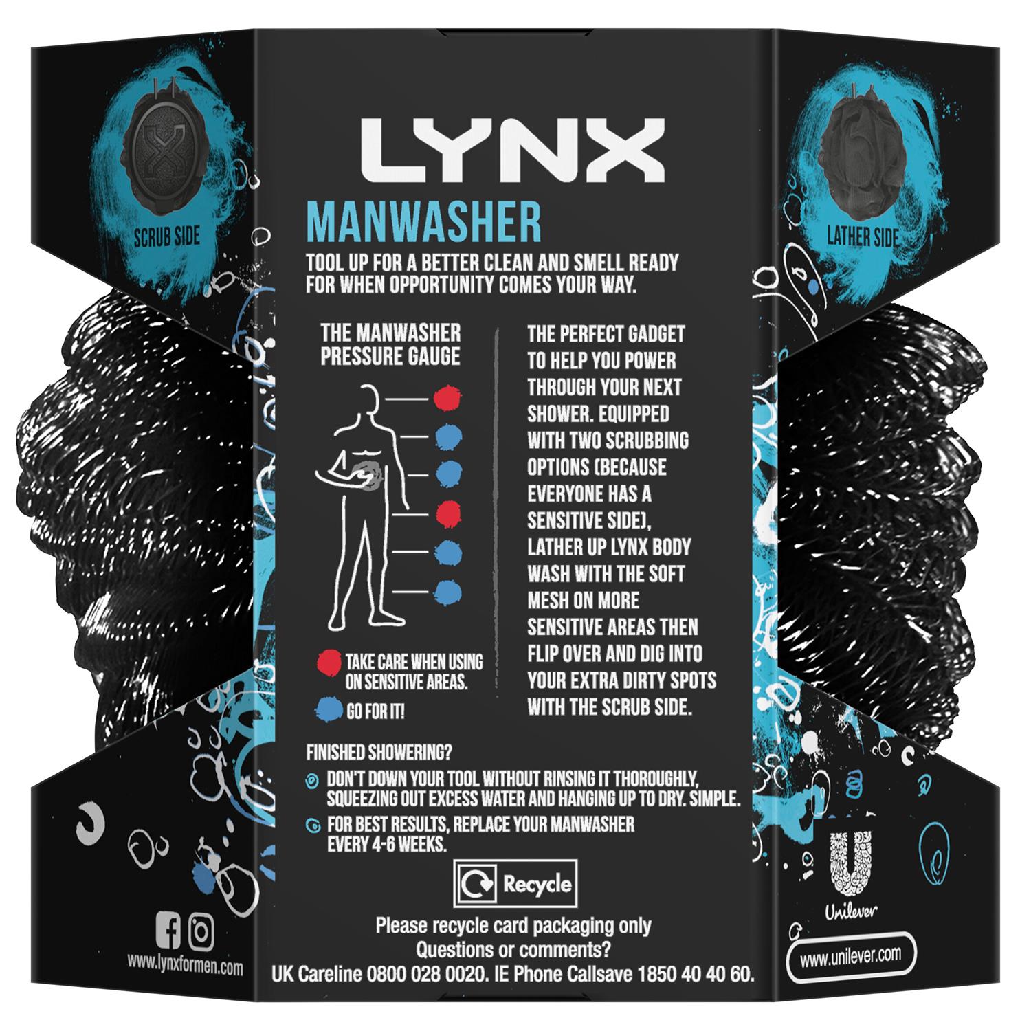 Lynx Manwasher 2-seitiges Duschwerkzeug mit zwei Scheueroptionen für eine bessere Reinigung - Bild 29 von 31