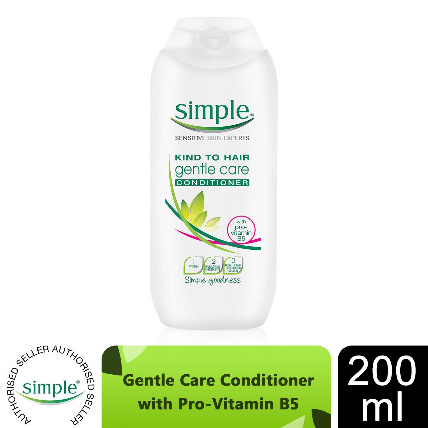 Simple Kind To Hair Gentle Care Shampoo / Conditioner 200ml Sensitive, 1Pack