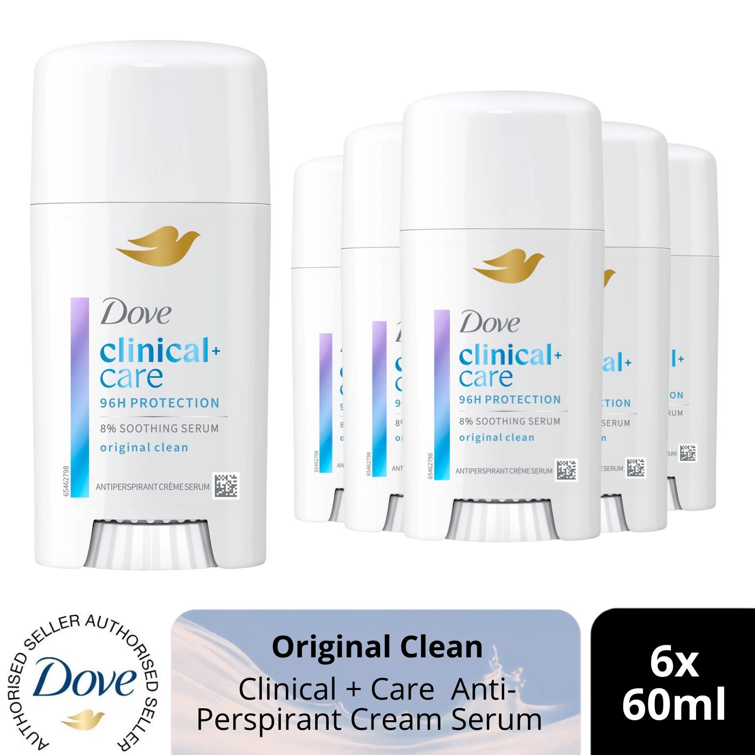 Dove Clinical + Care Anti-Perspirant Cream, Maximum Protection Cream 60ml 6 Pack