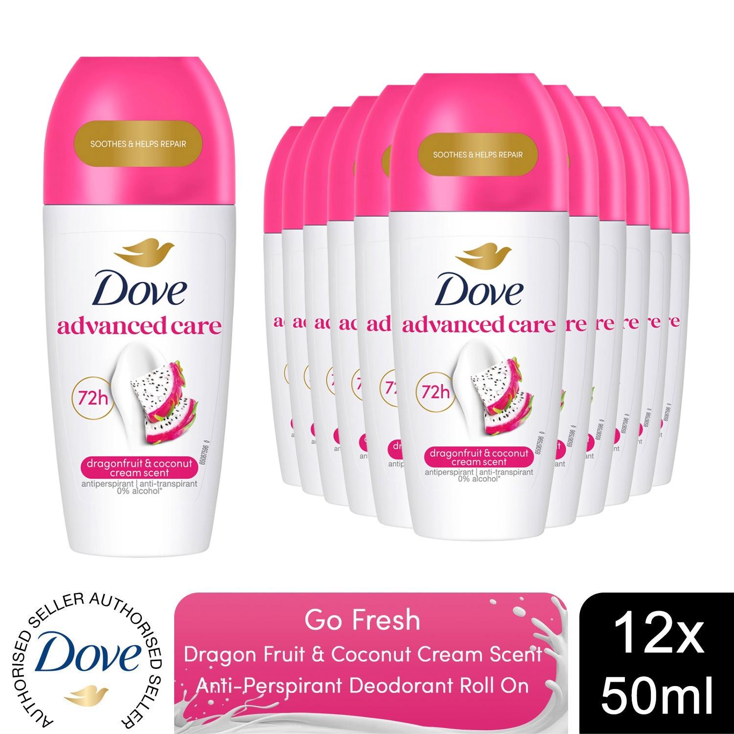 Dove Go Fresh Roll On Anti-Perspirant - Dragon Fruit 72H Protection, 12x50ml