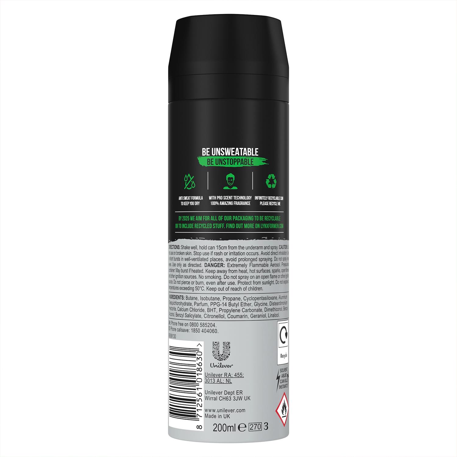Lynx XL Anti-Perspirant 72-Hour Sweat Protection Deodorant 200ml, 18 Pack - Picture 20 of 59