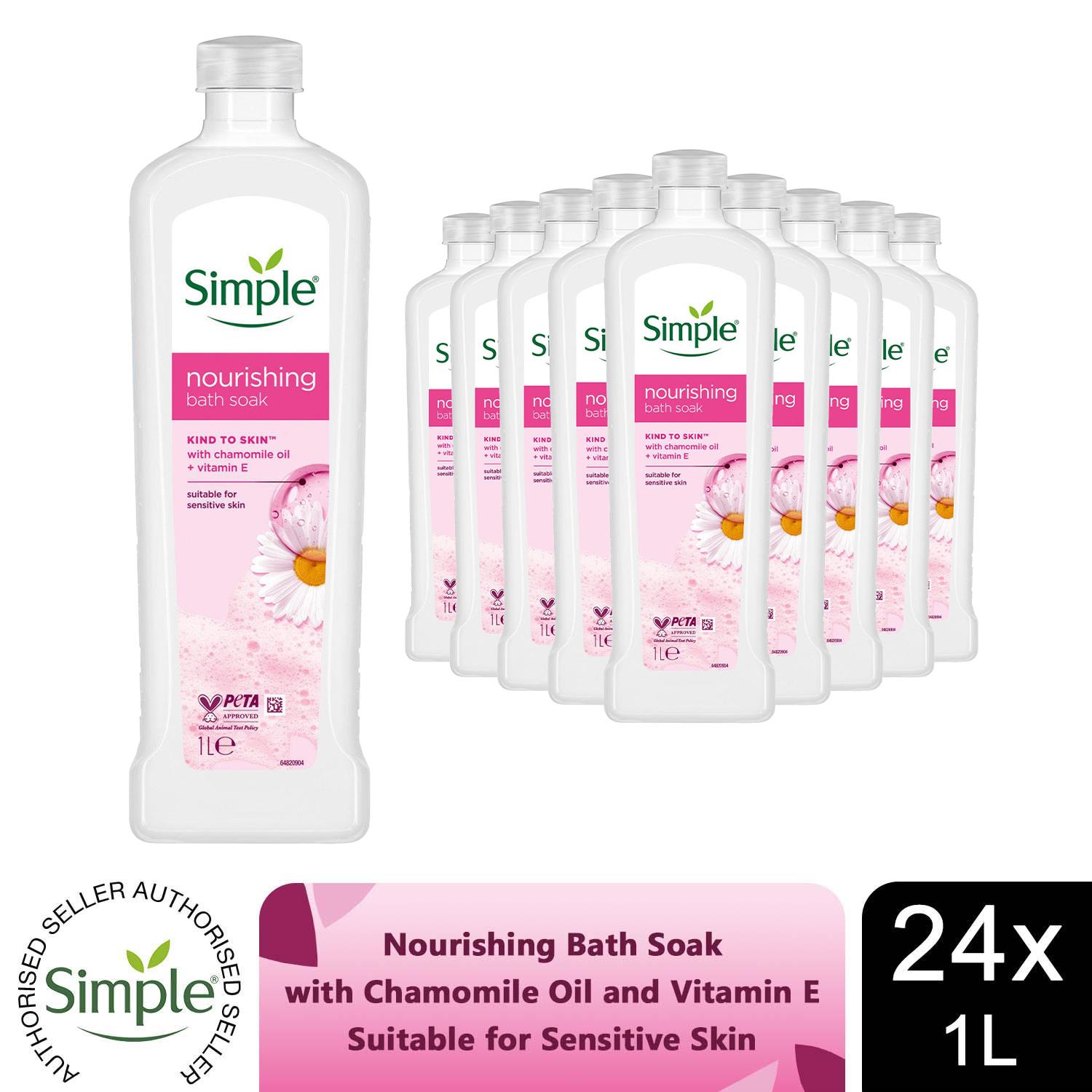 Simple Kind to Skin Bath Soak Nourishing, Sensitive or Refreshing, 1L