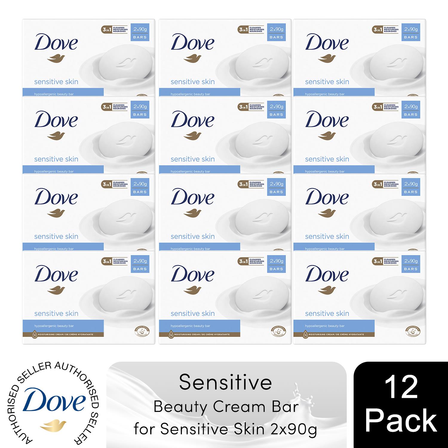 Barra Crema de Belleza Hidratante Dove para Piel Sensible y Suave, Suave, 2x90g - Imagen 76 de 81