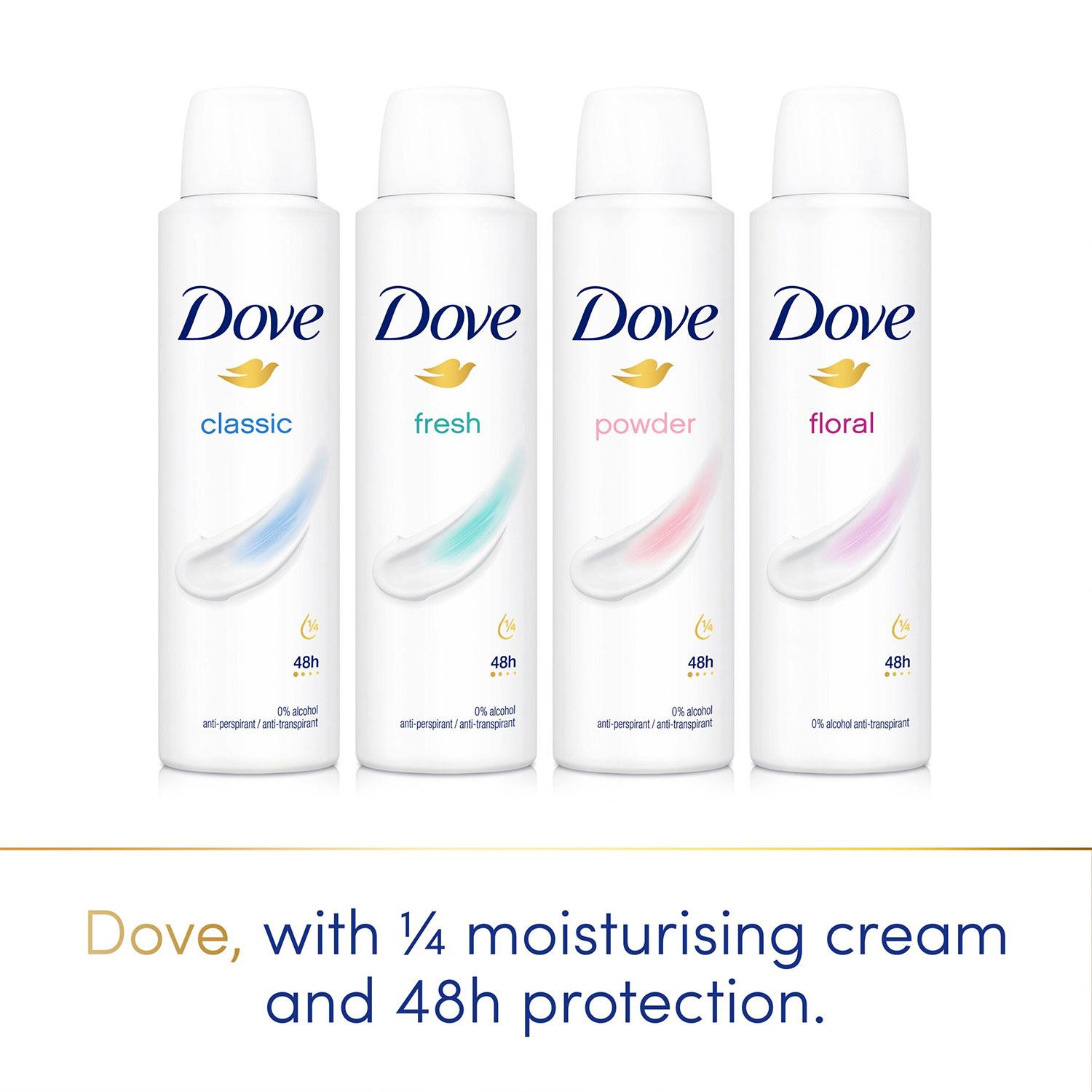 Dove Anti-Perspirant with 48H Sweat Protection Deodorant Spray 200ml, 6 Pack - Picture 50 of 56