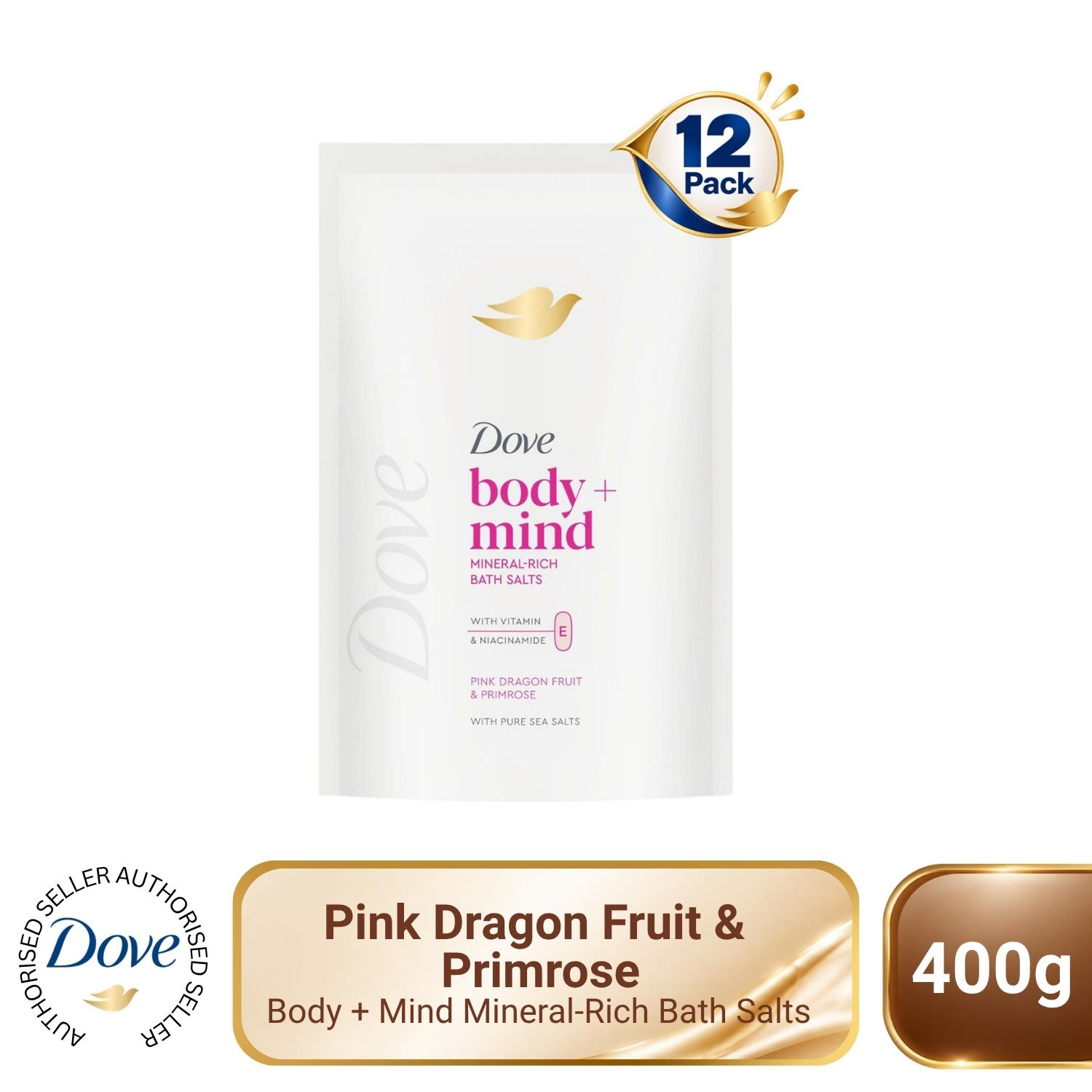 Dove Body + Mind Bath Salts 400g - Dragon Fruit & Primrose Mineral Rich Salts - Image 5