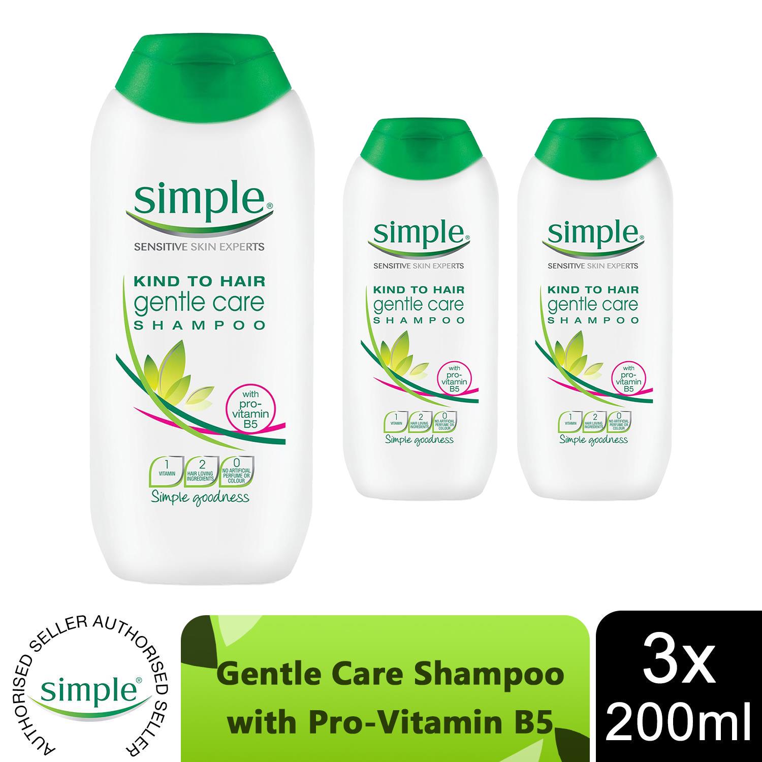 Simple Kind to Hair Gentle Care Shampoo or Conditioner, 3 or 6 Packs of 200ml - Picture 22 of 57