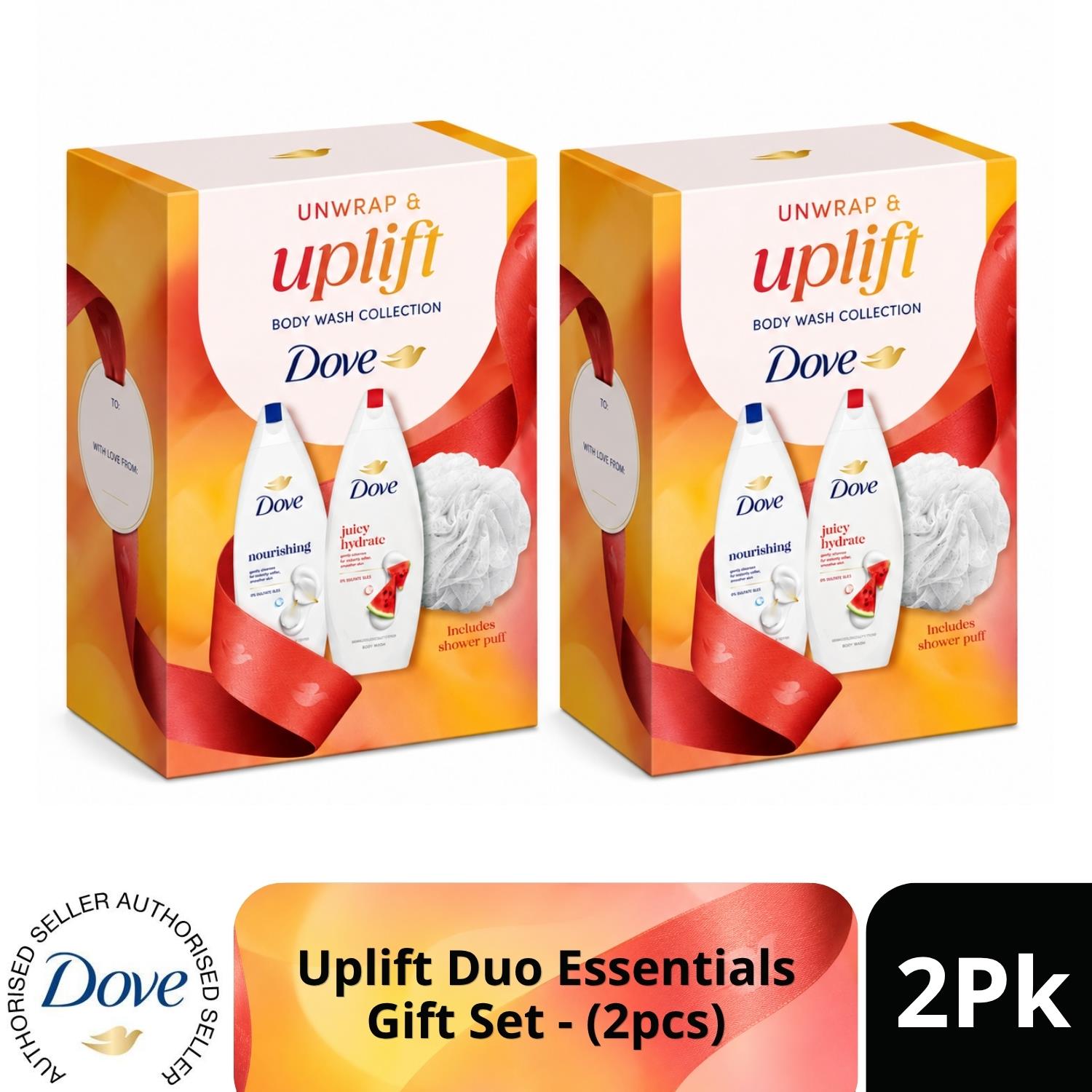 Dove Unwrap and Uplift Body Wash Collection Gift Set with Shower Puff - Image 2