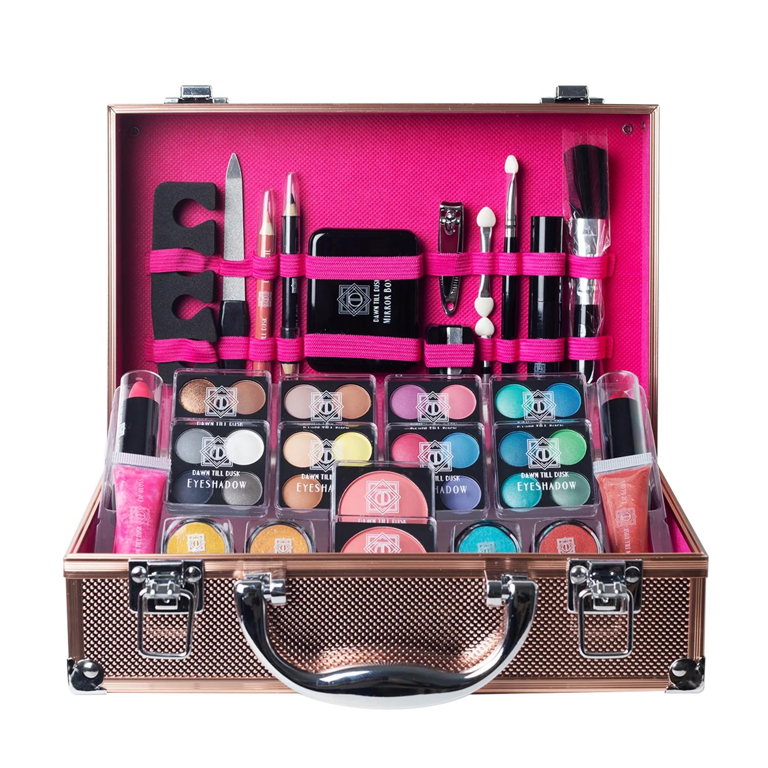 Dawn Till Dusk Make Up Large Storage Vanity Case Set Silver/RoseGold, 54pcs - Picture 11 of 26