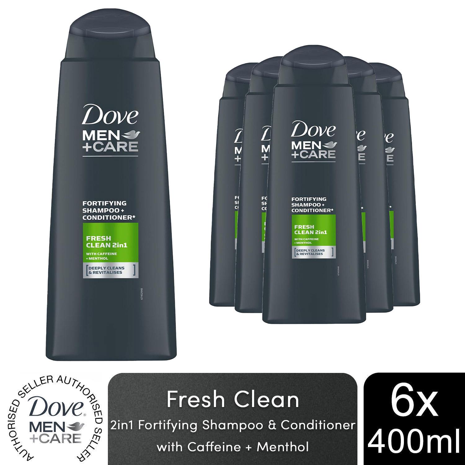 Dove Men+Care 2 in 1 Shampoo & Conditioner, Fresh Clean, 3x, 6x, or 12x 400ml - Picture 20 of 39