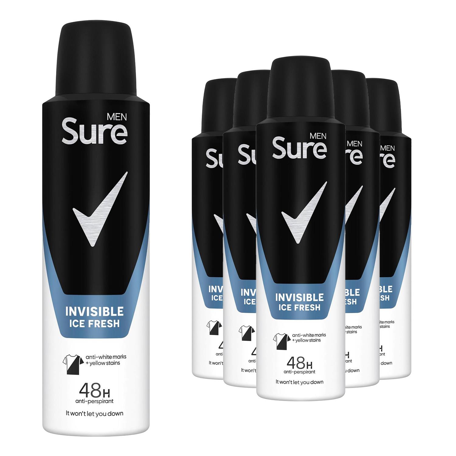 Sure Men Anti-Perspirant 48 Hour Protection Deodorant Spray, 6 Pack, 150ml - Picture 24 of 45