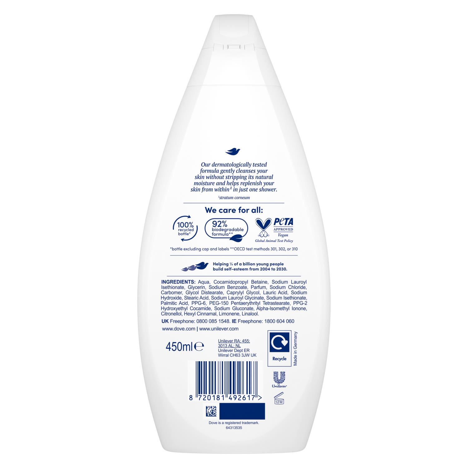 Dove Body Wash Moisturising Cream Caring/Pampering/Soothing 3x, 6x or 12x, 450ml - Picture 77 of 219