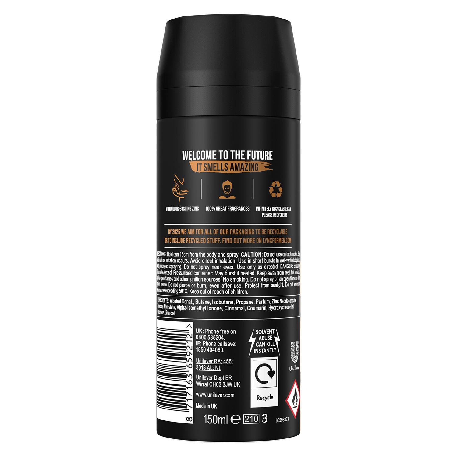 Lynx 48-Hour Odour Protection Body Spray Deodorant, 3 or 6 Pack, 150ml - Picture 43 of 185