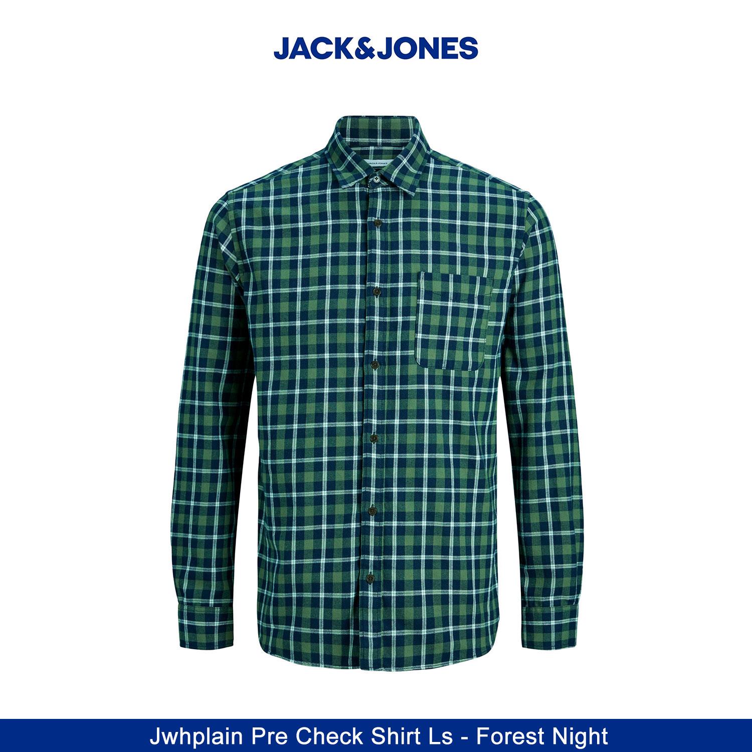Jack & Jones Mens Casual Checked Shirt, Single Pocket, Button Cuff - Picture 20 of 30
