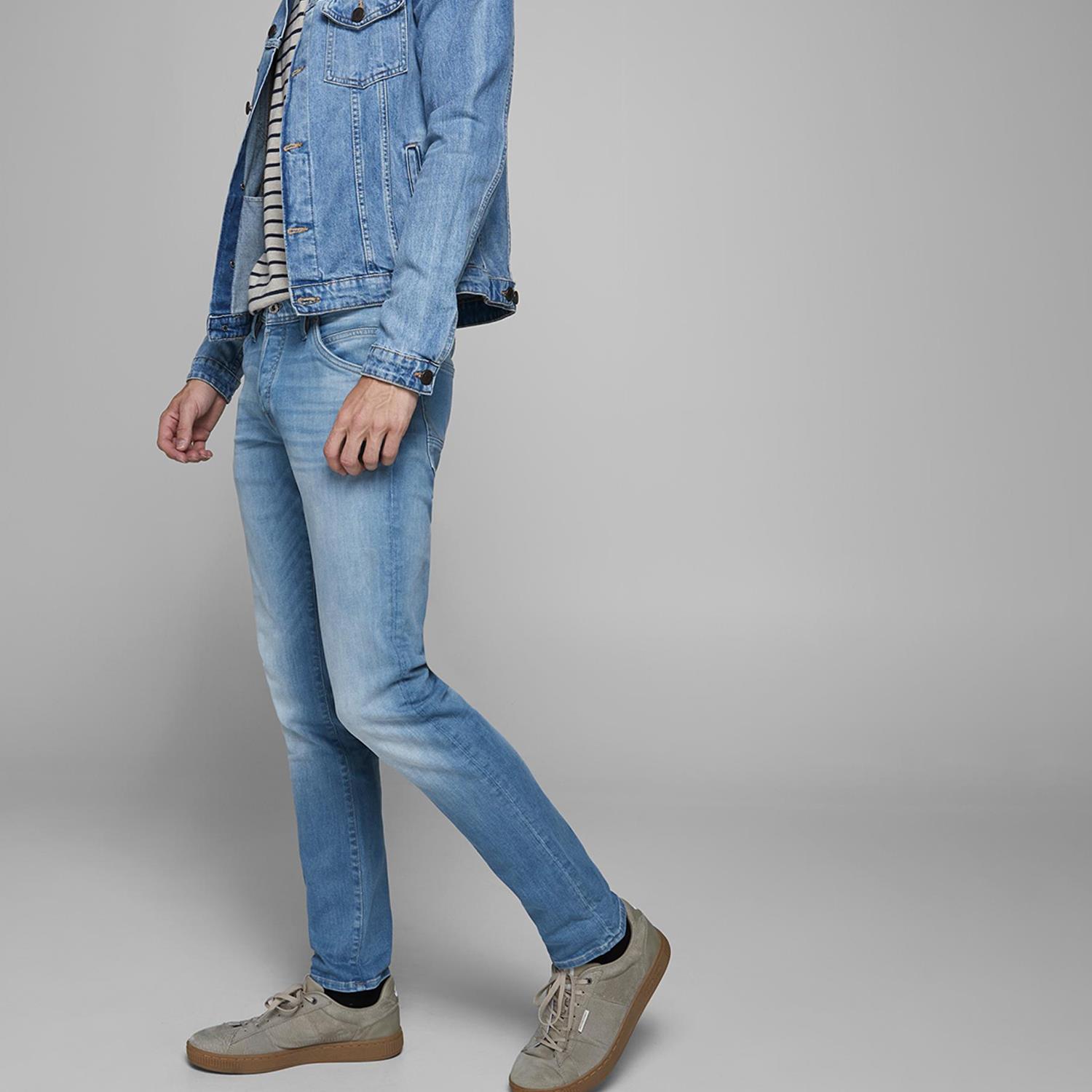 Mens denim jeans, Jack & Jones Glenn fox, Slim fit Blue Black or Light Blue Wash - Picture 22 of 30
