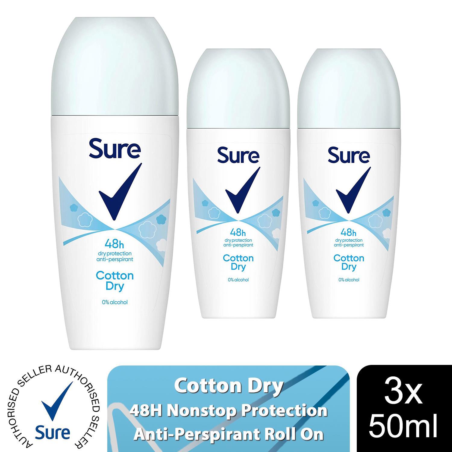 Sure Women Roll On 48 Hours Protection Anti-Perspirant Deodorant 50ml, 3 Pack - Picture 18 of 34