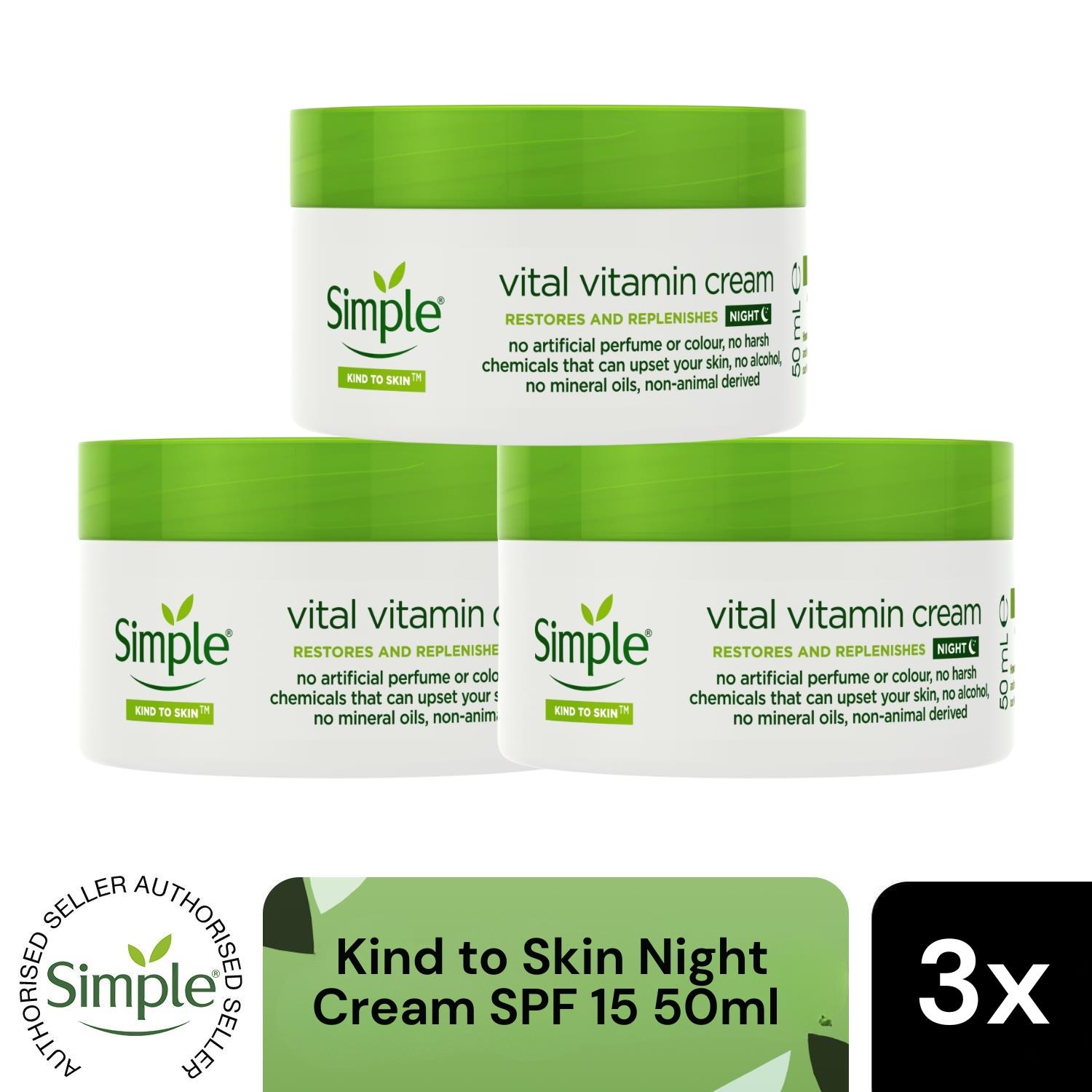 Simple Kind To Skin Face Cream 50ml Day SPF15 Or Night Hydrating Moisturiser - Image 6