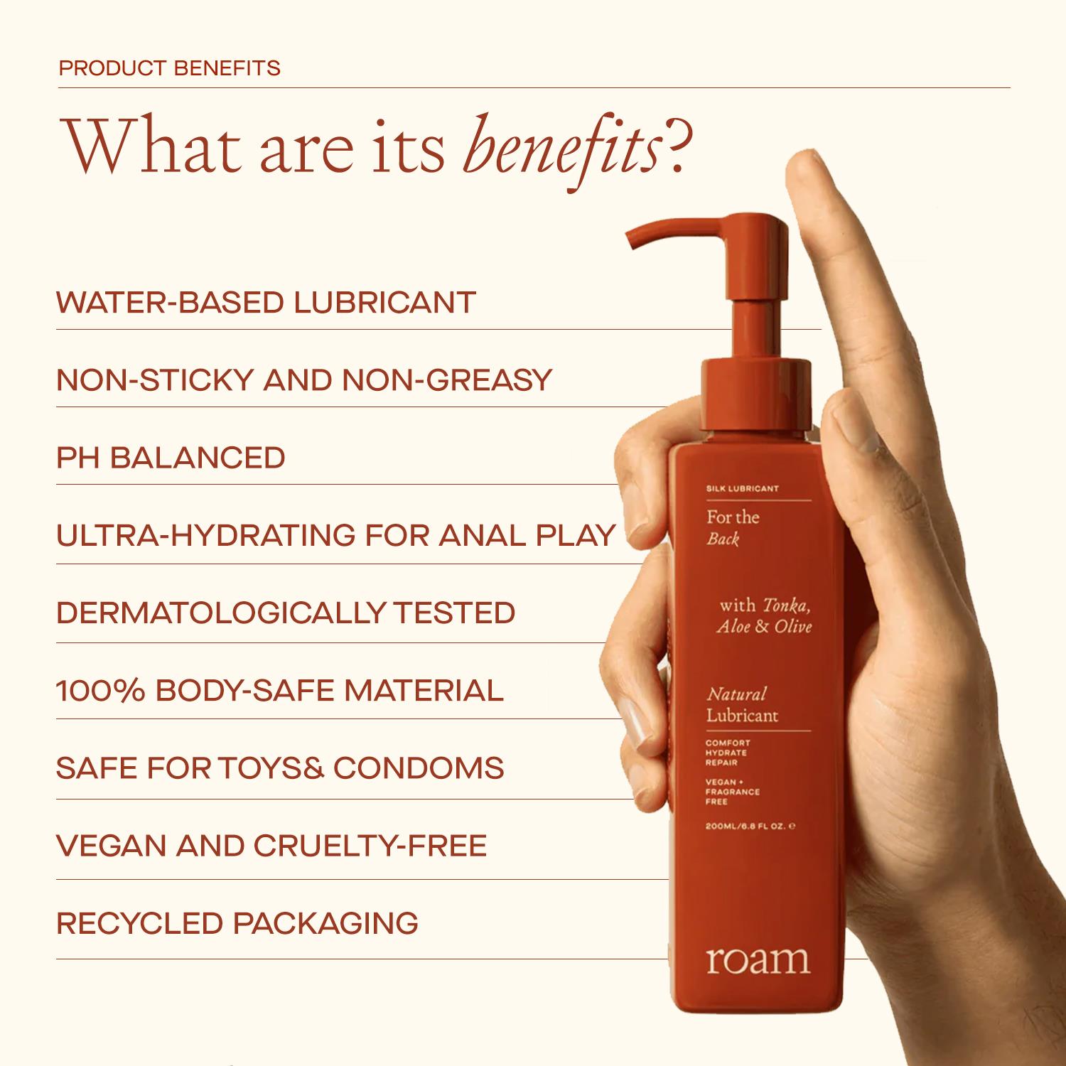 2x Roam Front / Back Water Based Lube for Intense Sex 100% Natural & Vegan 200ml - Picture 11 of 33