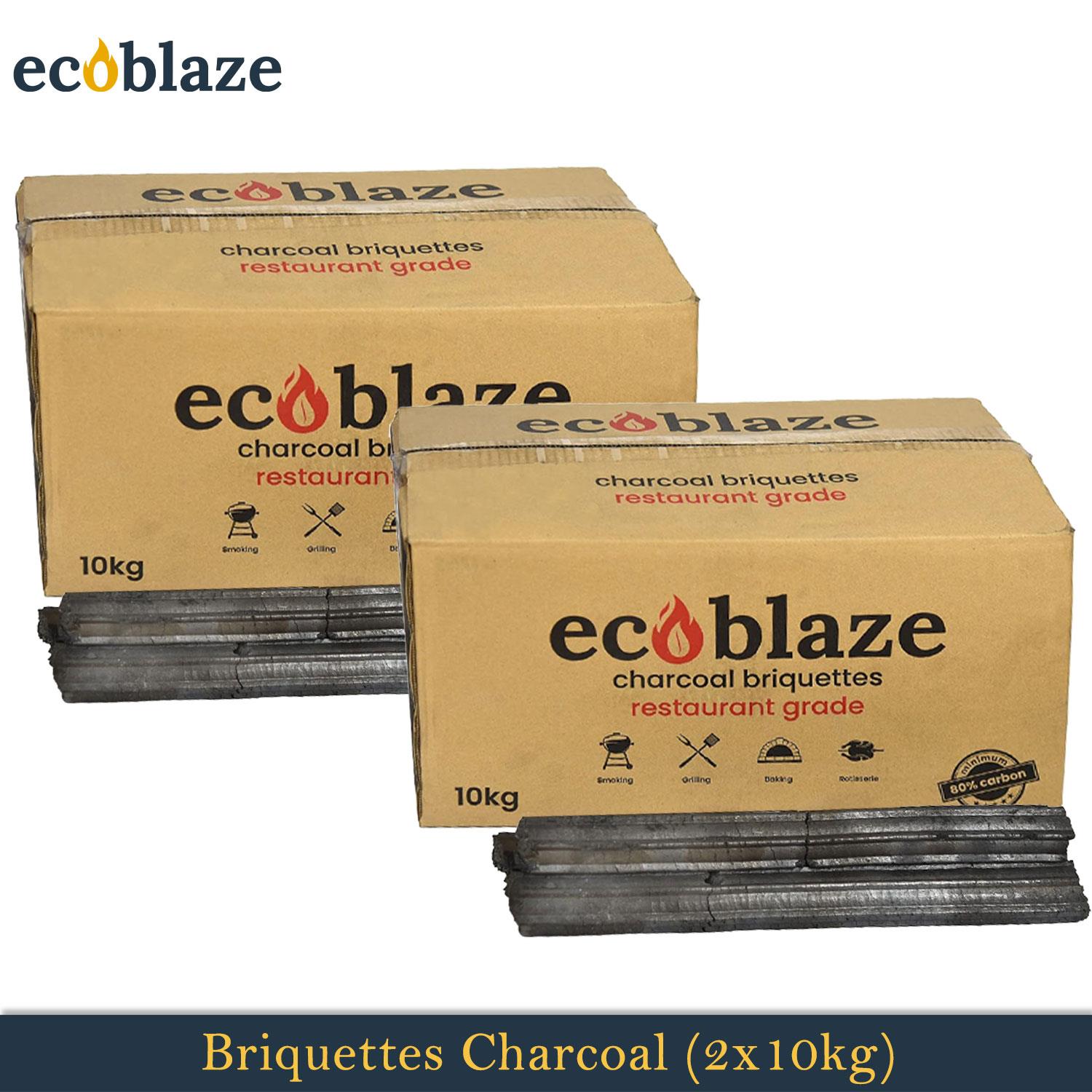 Ecoblaze Restaurant Grade Charcoal for Pizza Oven, BBQ & Fire Pit 10kg or 20kg